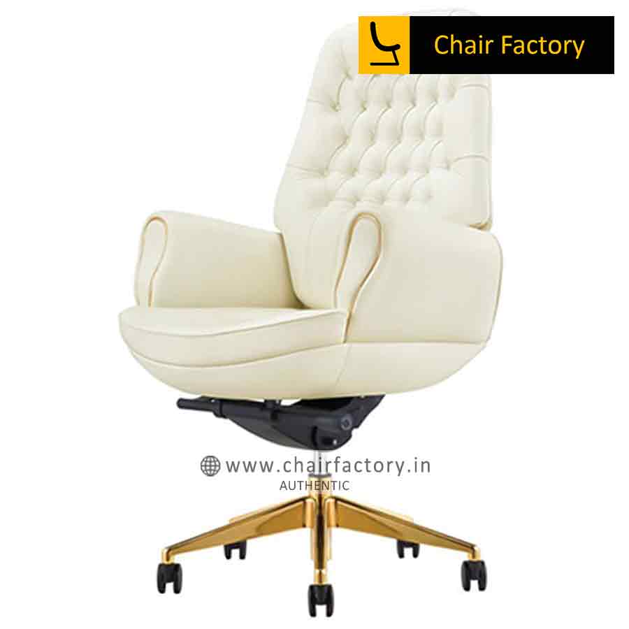 MONARCHY Mid Back 100% Modern Genuine Leather Office Chairs